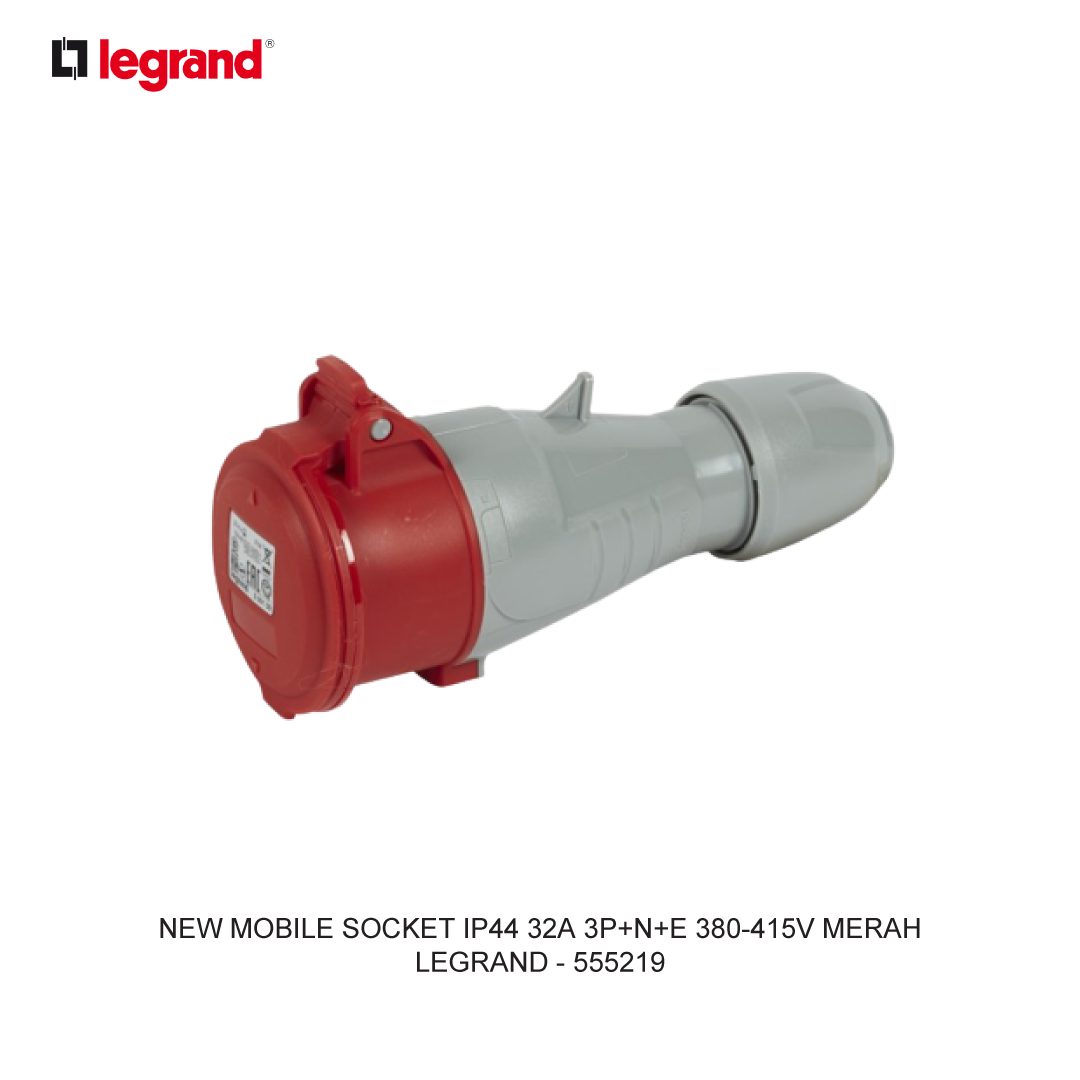 NEW MOBILE SOCKET IP44 32A 3P+N+E 380-415V RED