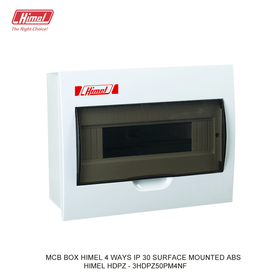 MCB BOX HIMEL 4 WAYS IP 30 SURFACE MOUNTED ABS
