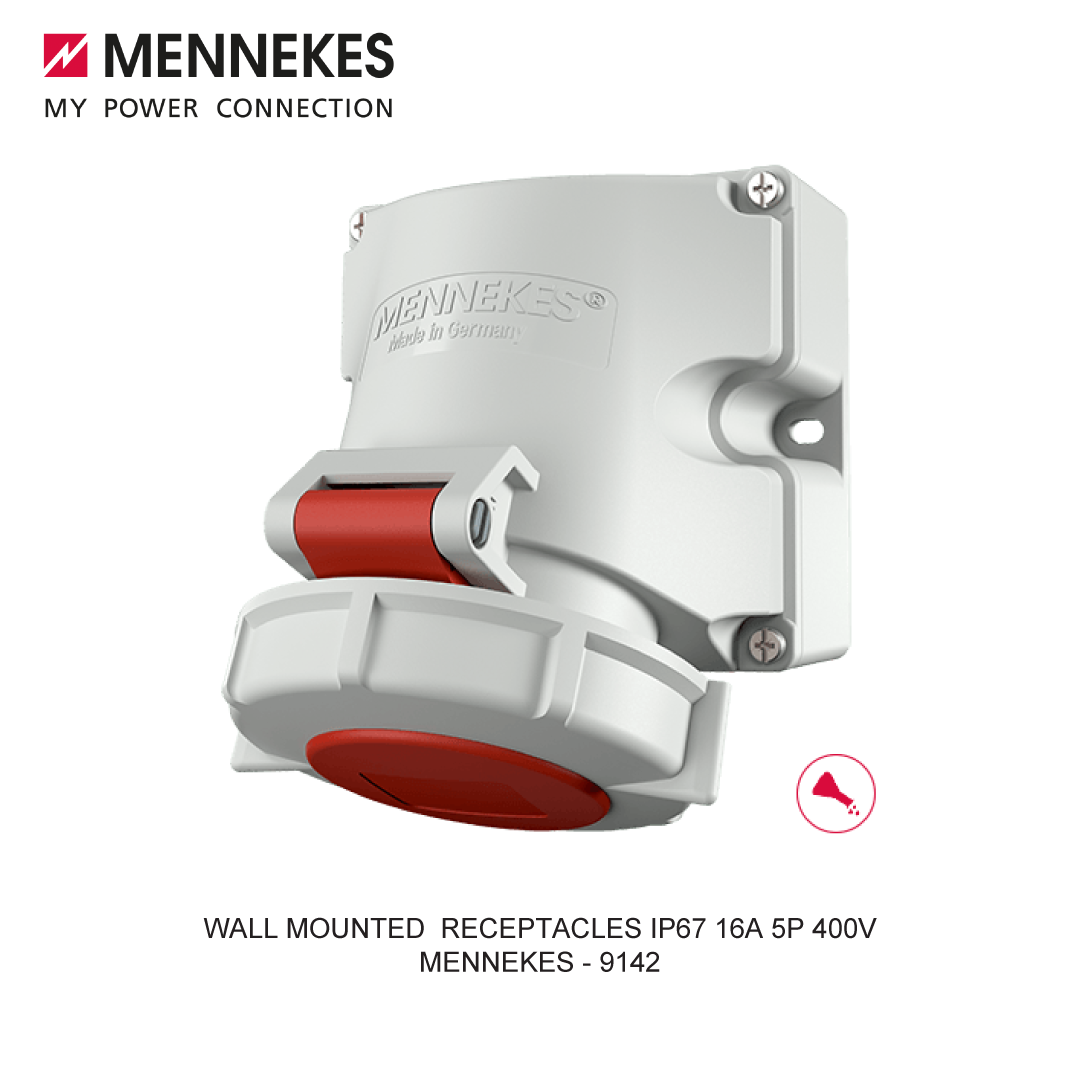 WALL MOUNTED RECEPTACLES IP67 16A 5P 400V