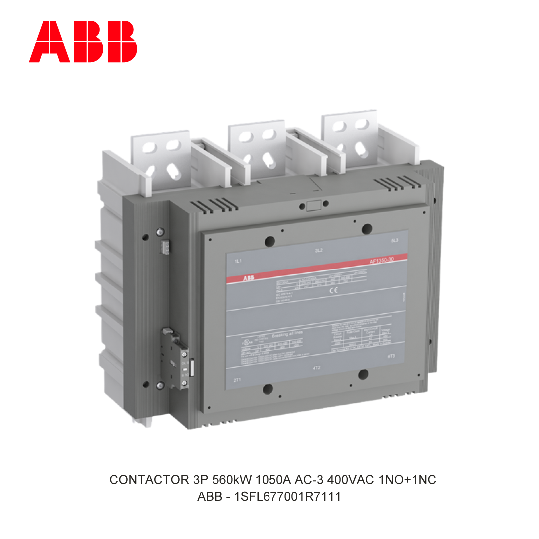 CONTACTOR 3P 560kW 1050A AC-3 250-500V AC/DC 400V COIL 1NO+1NC
