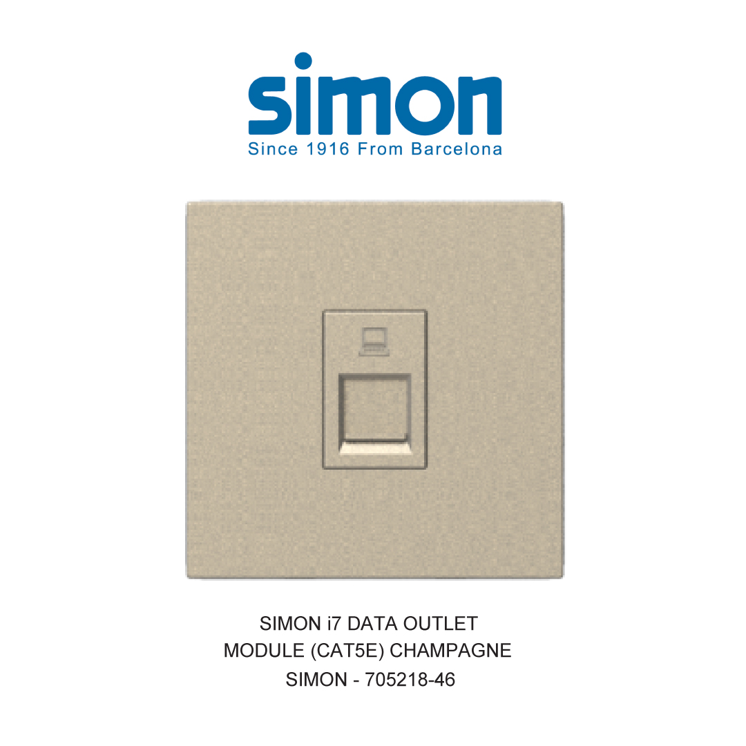 SIMON i7 DATA OUTLET MODULE (CAT5E) CHAMPAGNE