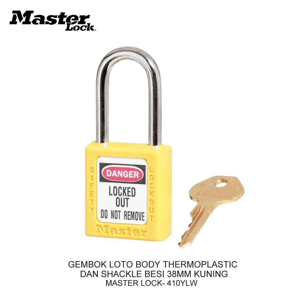 GEMBOK LOTO BODY THERMOPLASTIC AND SHACKLE BESI 38MM YELLOW