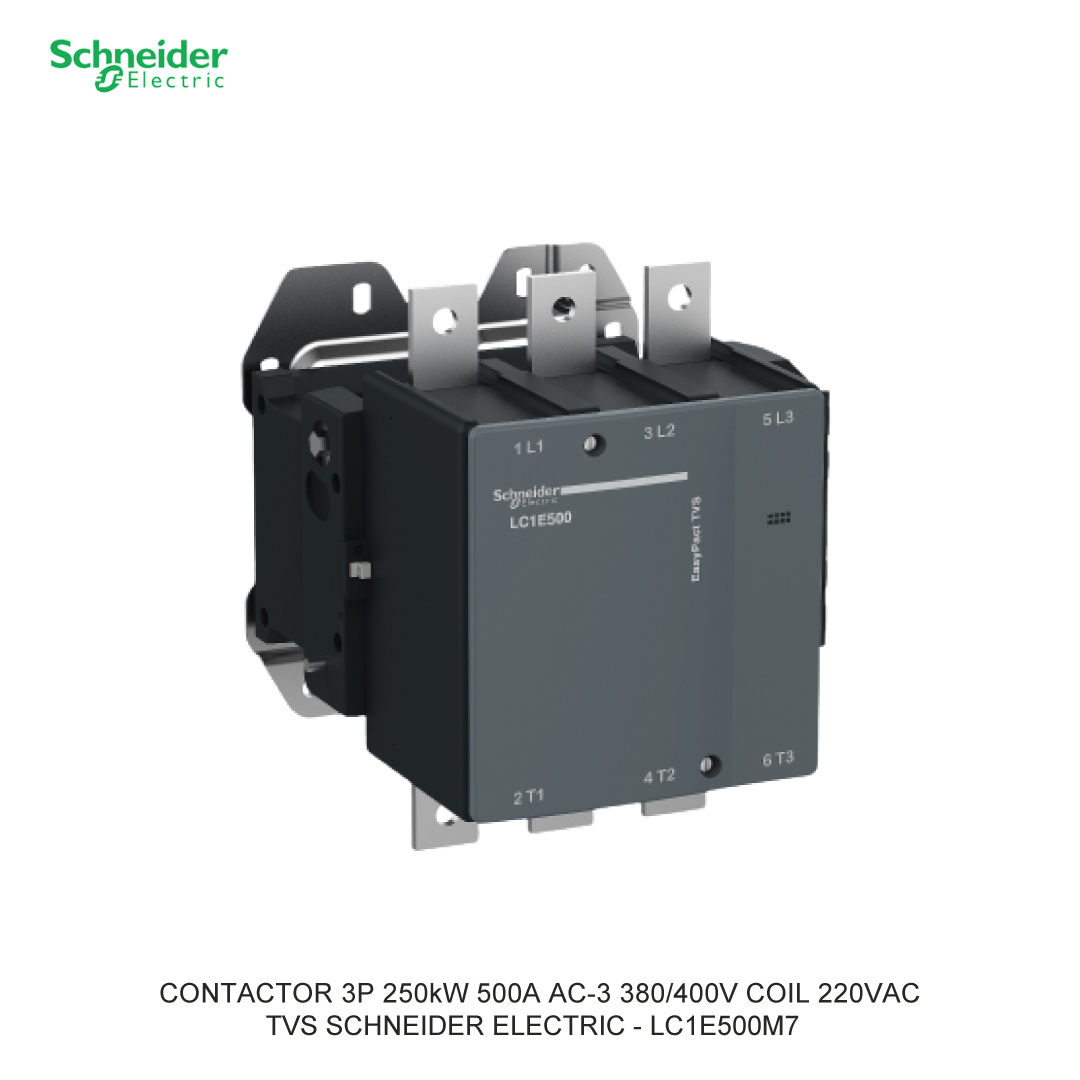 CONTACTOR 3P 250kW 500A AC-3 380/400V COIL 220VAC