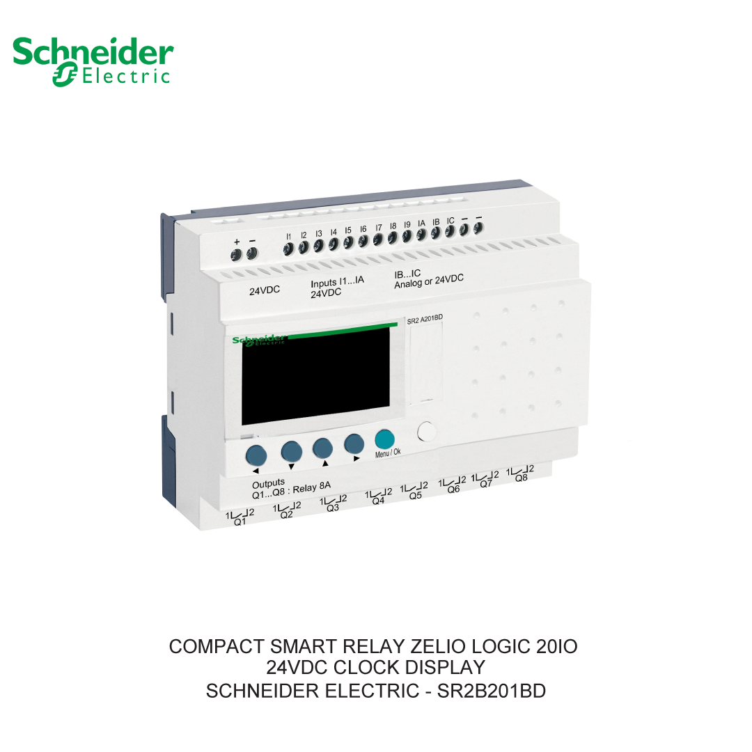 COMPACT SMART RELAY ZELIO LOGIC 20IO 24VDC CLOCK DISPLAY
