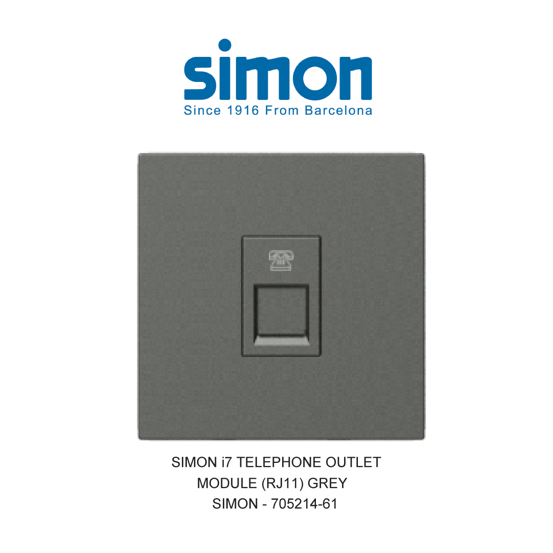 SIMON i7 TELEPHONE OUTLET MODULE (RJ11) GREY