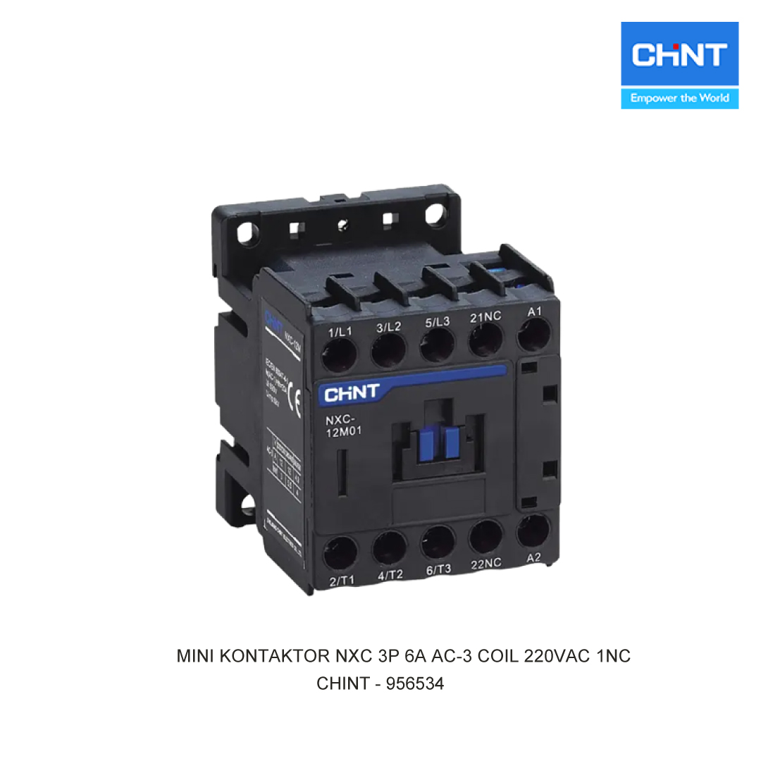 MINI CONTACTOR NXC 3P 6A AC-3 COIL 240VAC 1NC