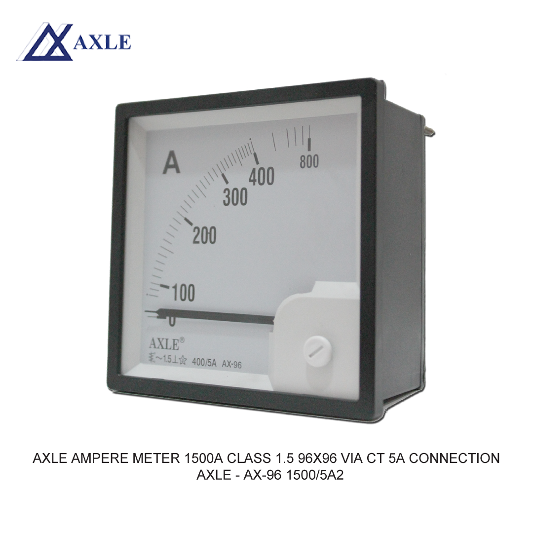AXLE AMPERE METER 1500A CLASS 1.5 96X96 VIA CT 5A CONNECTION