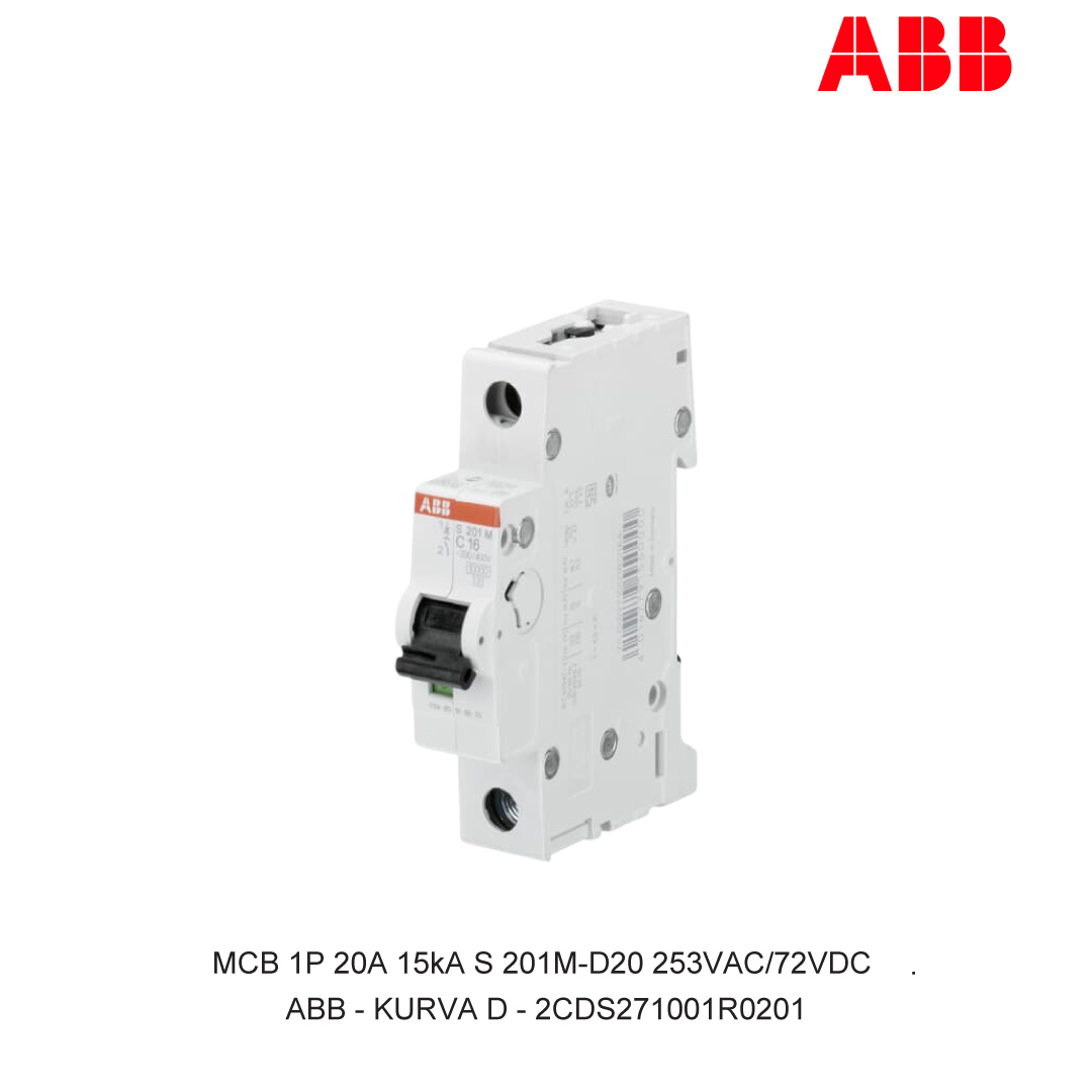 MCB 1P 20A 15kA KURVA D