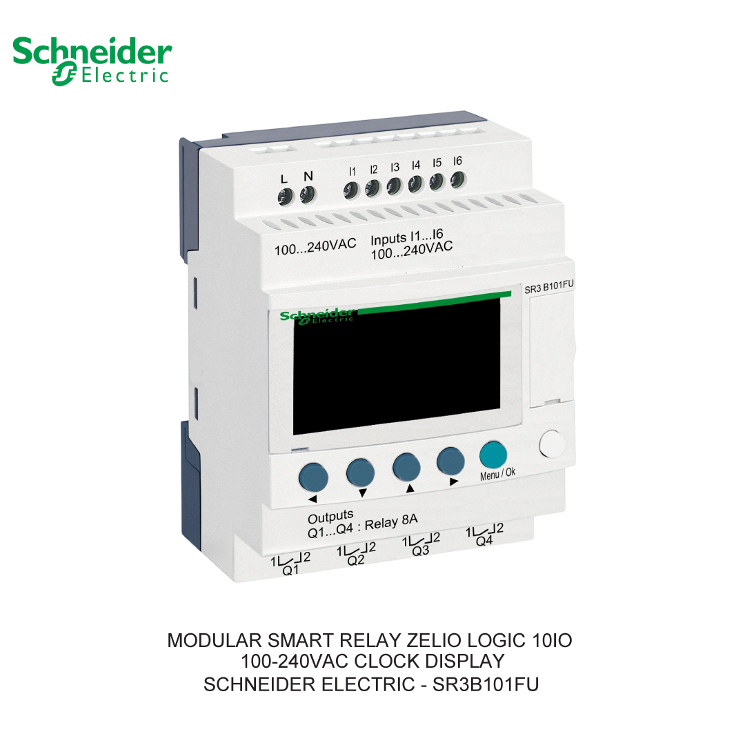 MODULAR SMART RELAY ZELIO LOGIC 10IO 100-240VAC CLOCK DISPLAY
