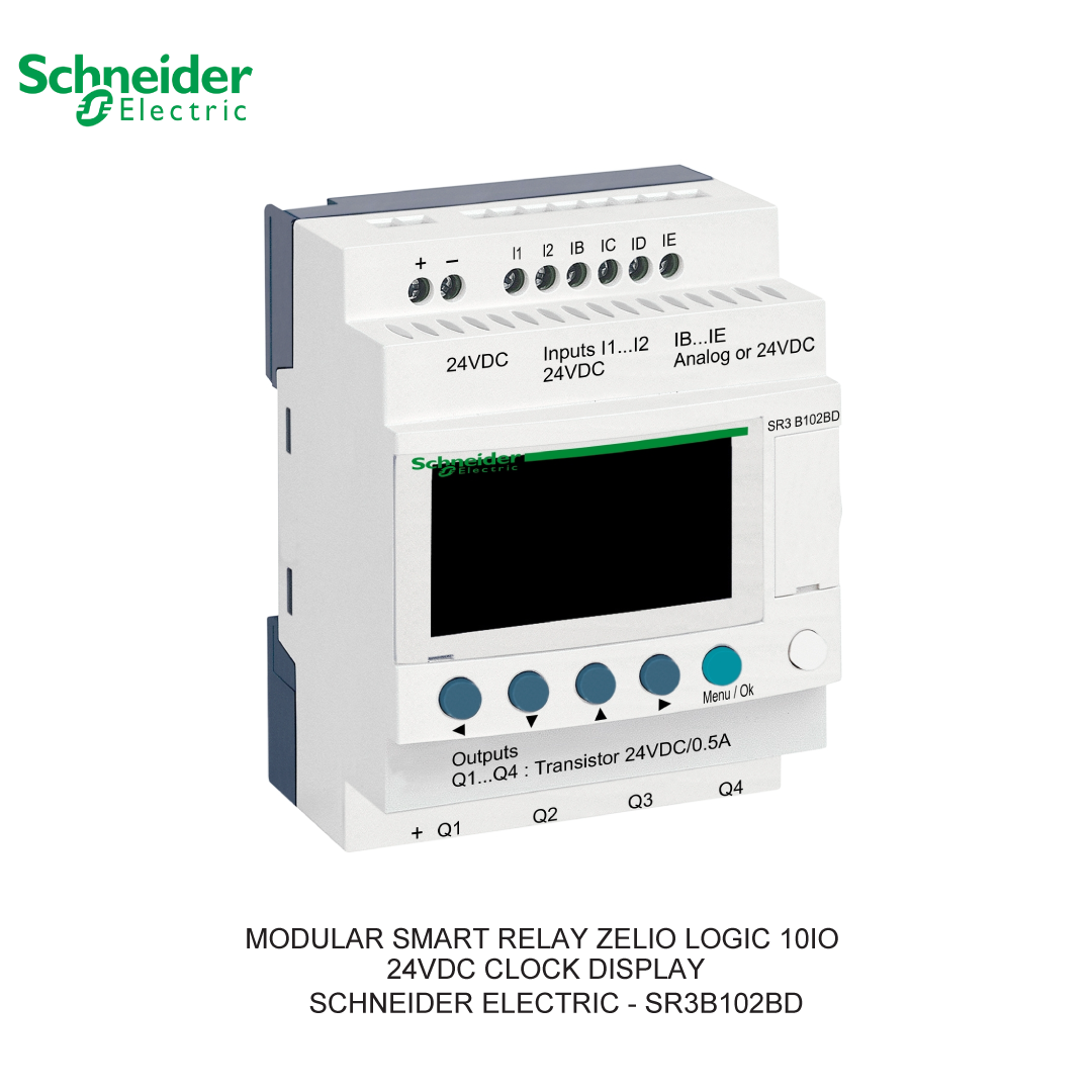MODULAR SMART RELAY ZELIO LOGIC 10IO 24VDC CLOCK DISPLAY