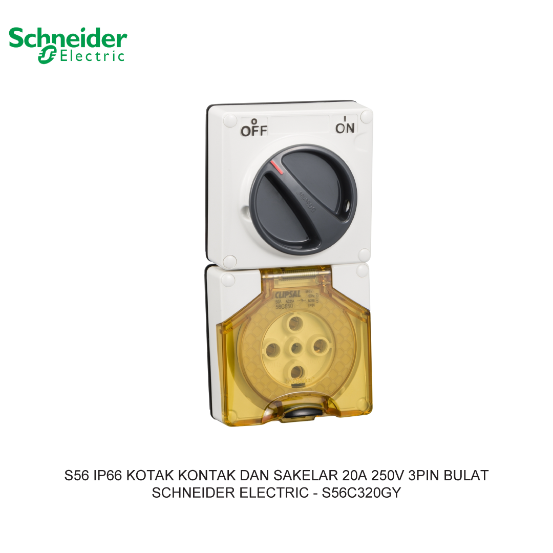 S56 IP66 KOTAK KONTAK DAN SAKELAR 20A 250V 3PIN BULAT