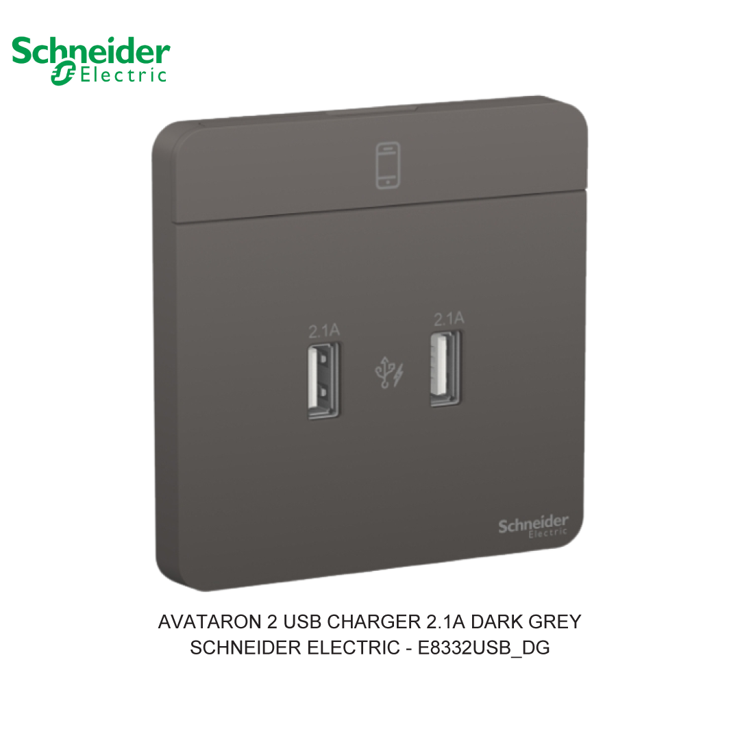 AVATARON 2 USB CHARGER 2.1A DARK GREY
