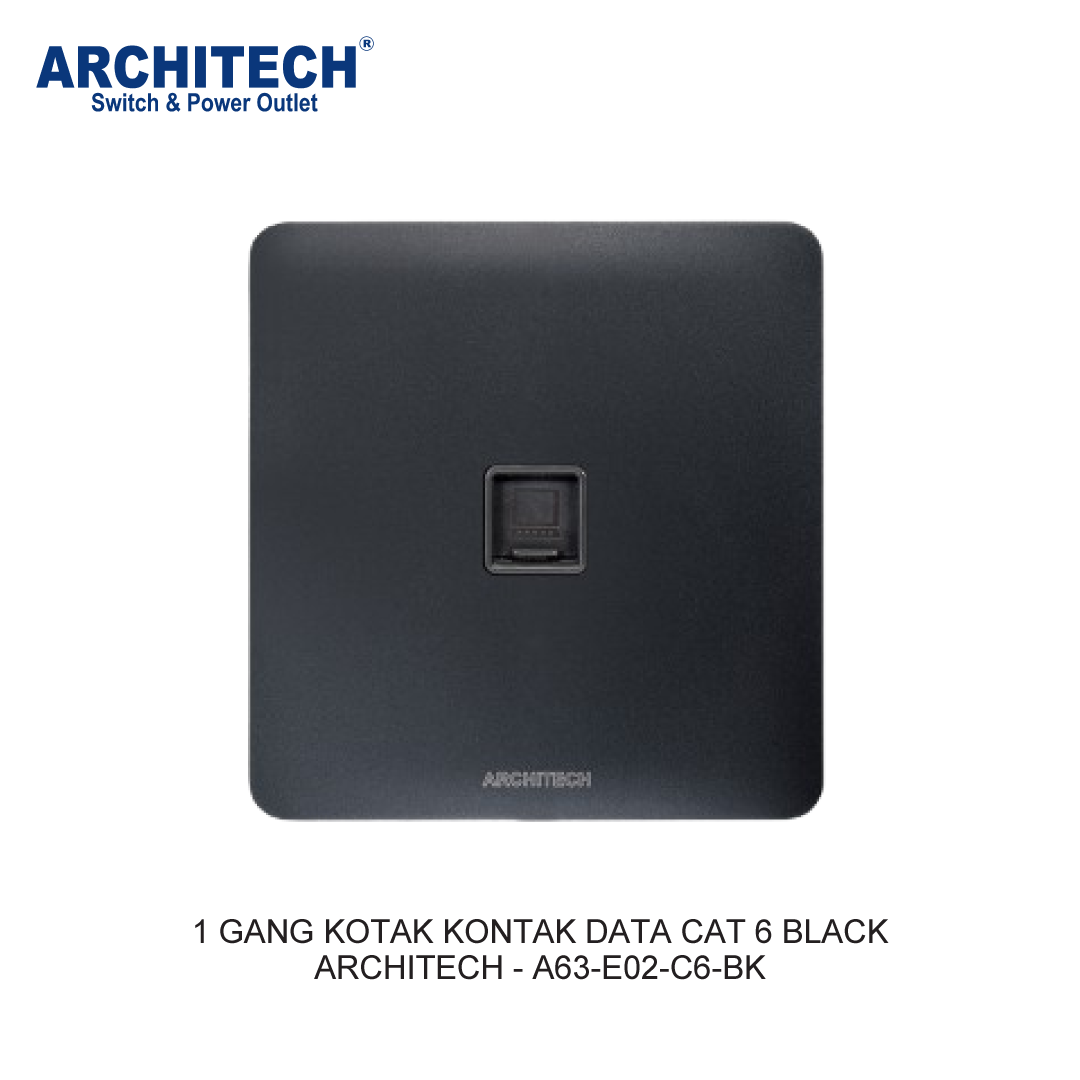 1 GANG KOTAK KONTAK DATA CAT 6 BLACK