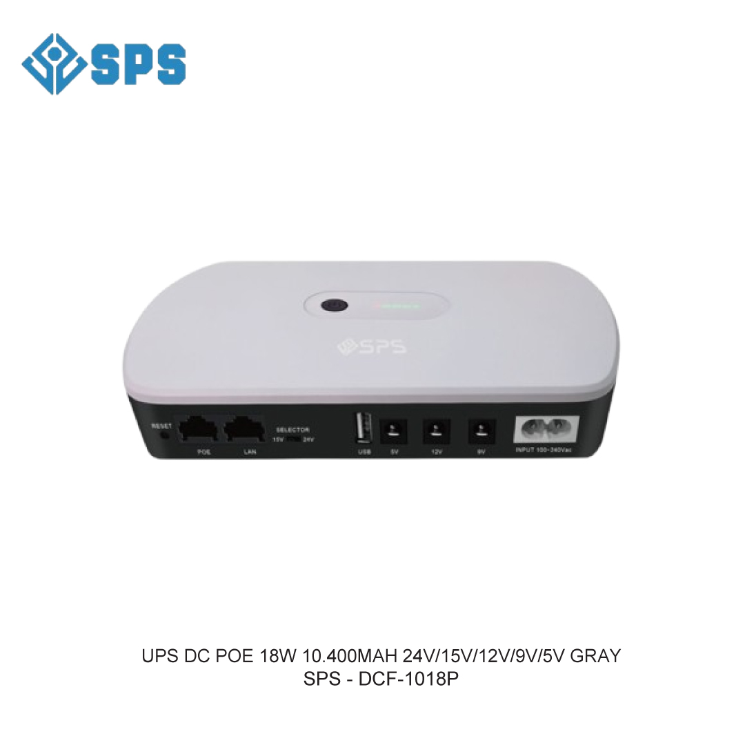 UPS DC POE 18W 10.400MAH 24V/15V/12V/9V/5V GRAY