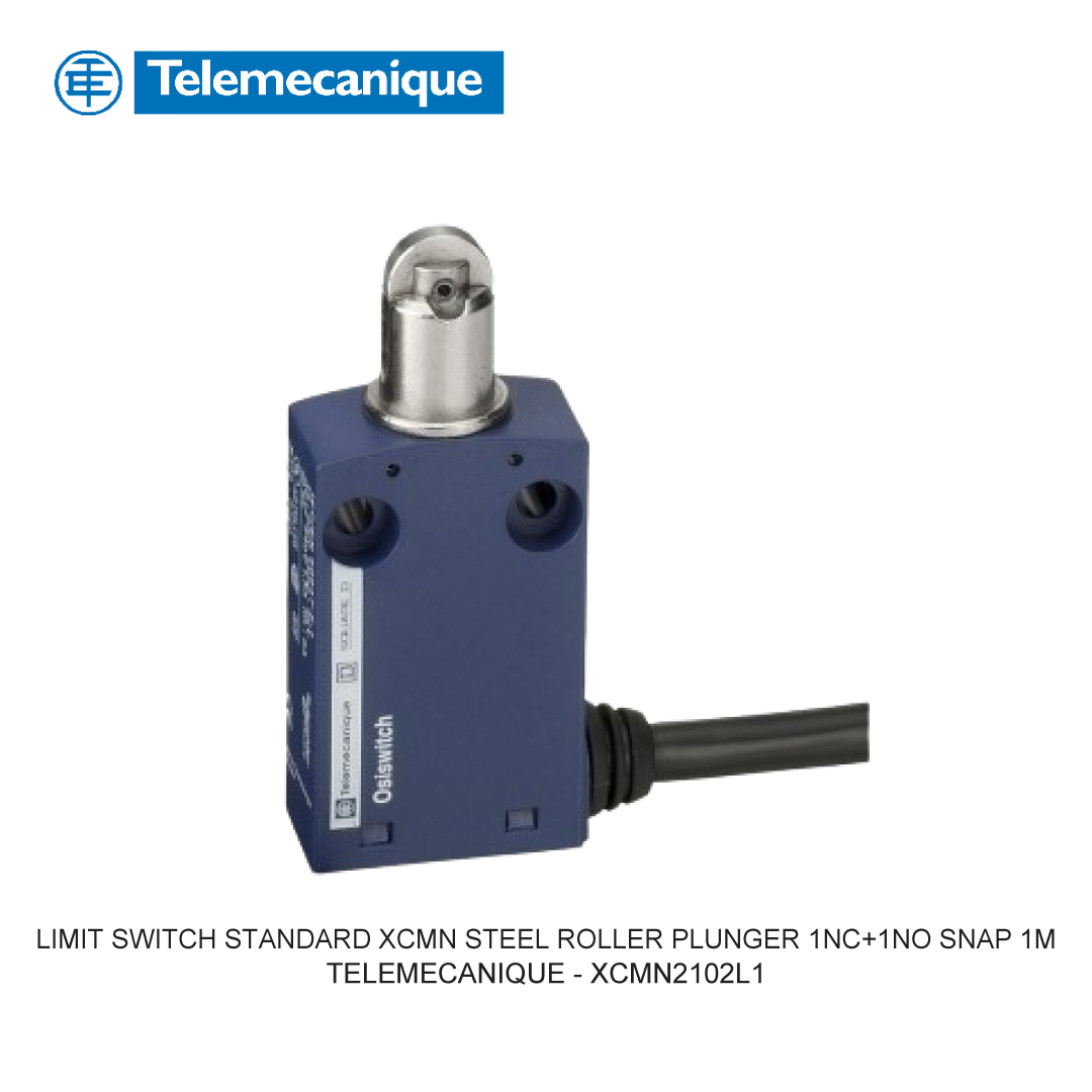 LIMIT SWITCH STANDARD XCMN STEEL ROLLER PLUNGER 1NC+1NO SNAP 1M