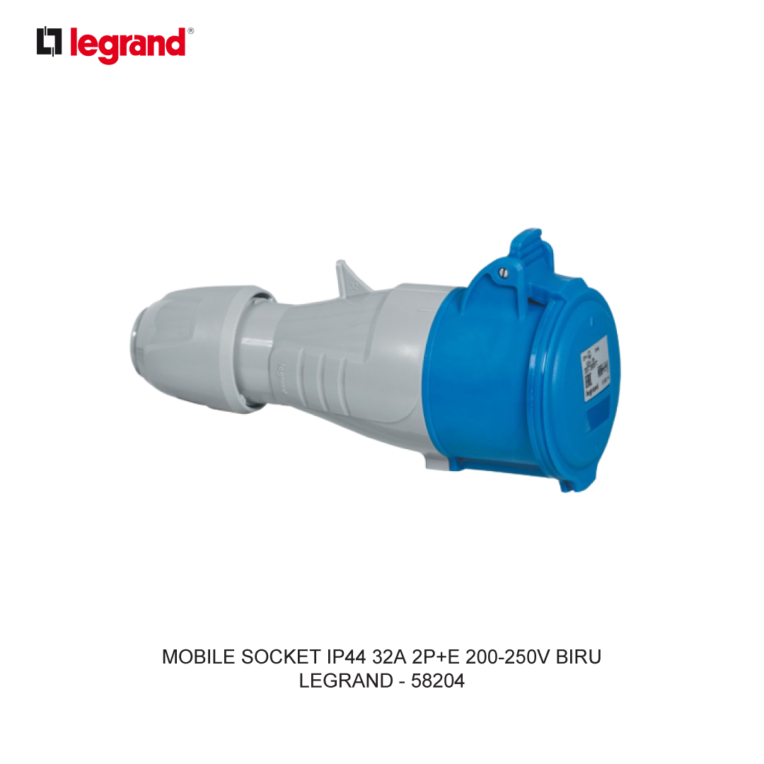 MOBILE SOCKET IP44 32A 2P+E 200-250V BLUE