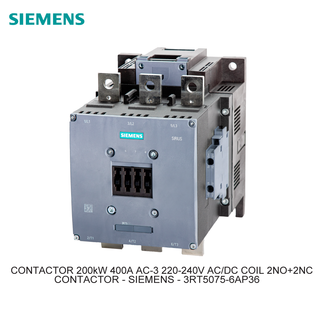 CONTACTOR 200kW 400A AC-3 220-240V AC/DC COIL 2NO+2NC