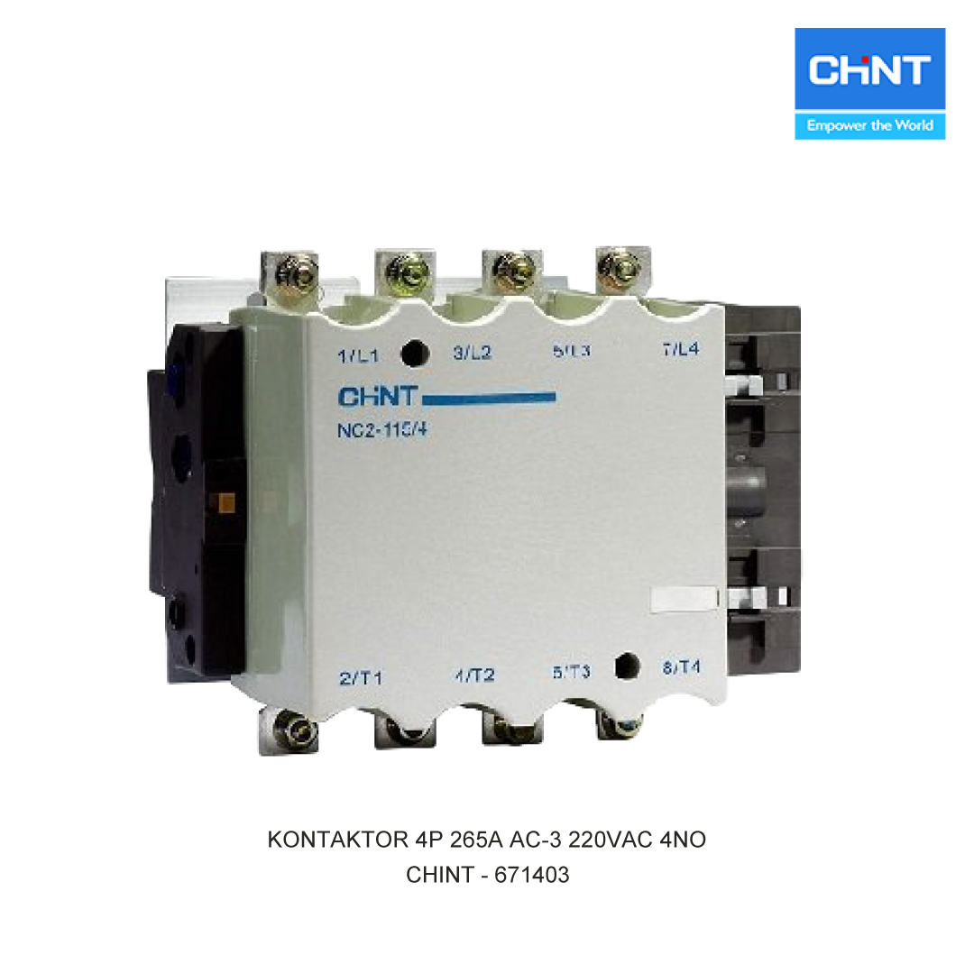 CONTACTOR 4P 265A AC-3 220VAC 4NO