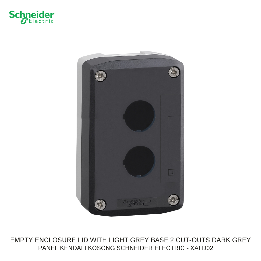 EMPTY ENCLOSURE LID WITH LIGHT GREY BASE 2 CUT-OUTS DARK GREY