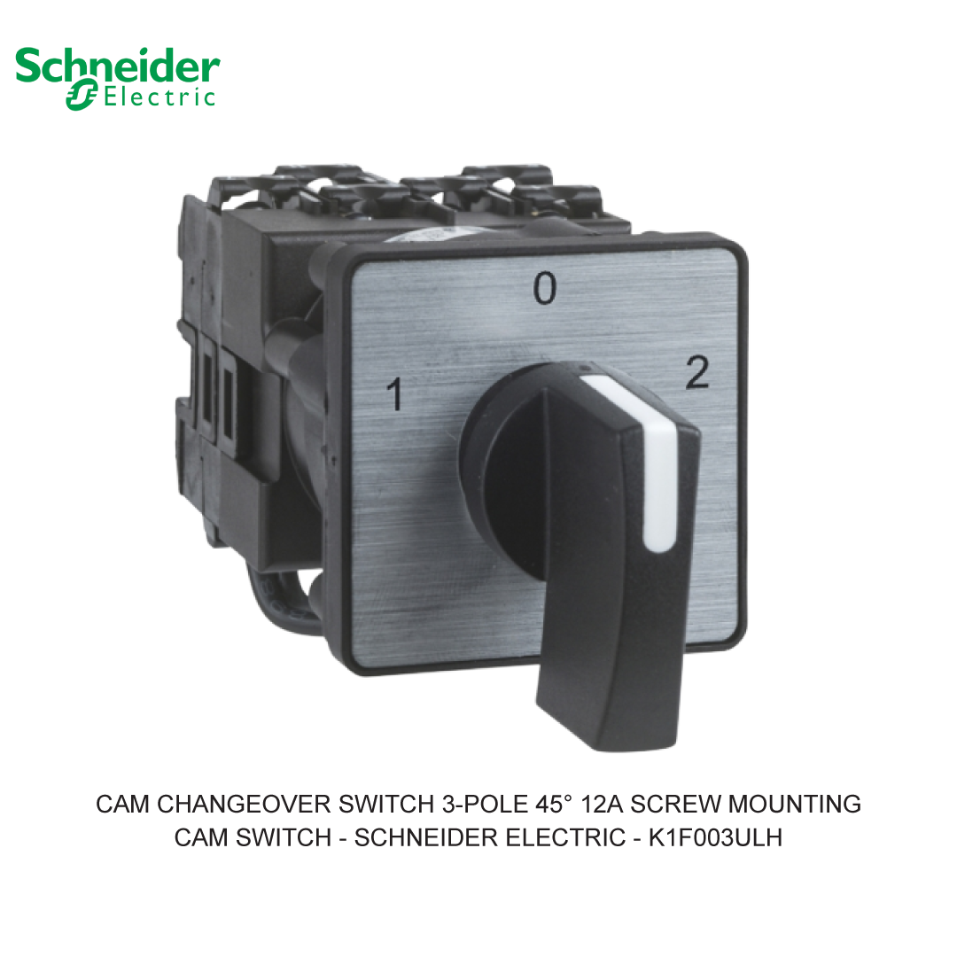 CAM CHANGEOVER SWITCH 3-POLE 45° 12A SCREW MOUNTING