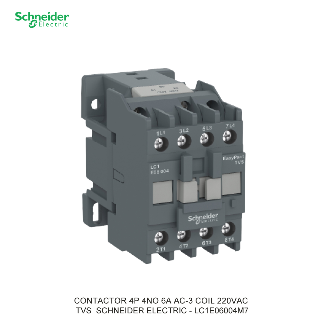 CONTACTOR 4P 6A AC-3 COIL 220VAC 4NO