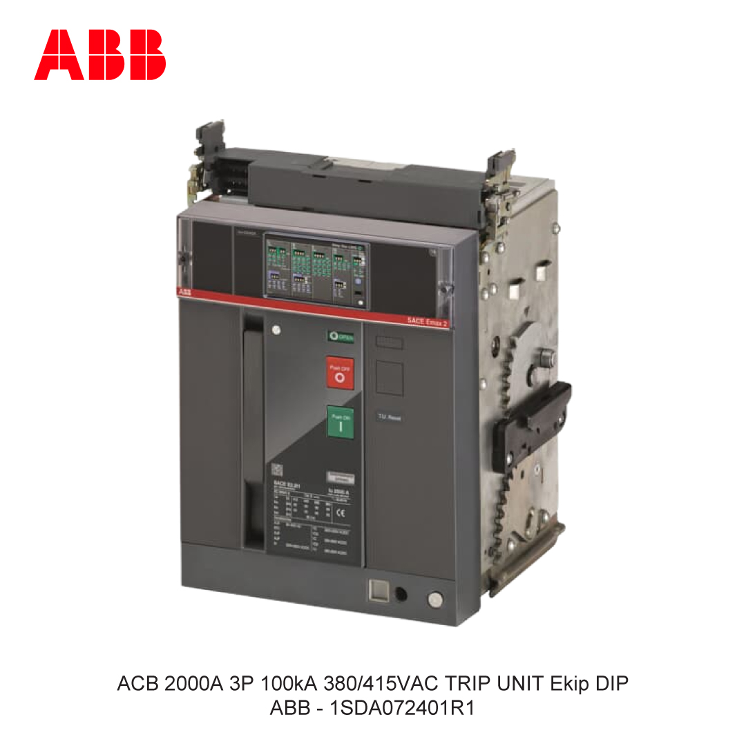ACB 2000A 3P 100kA 380/415VAC TRIP UNIT Ekip DIP ABB
