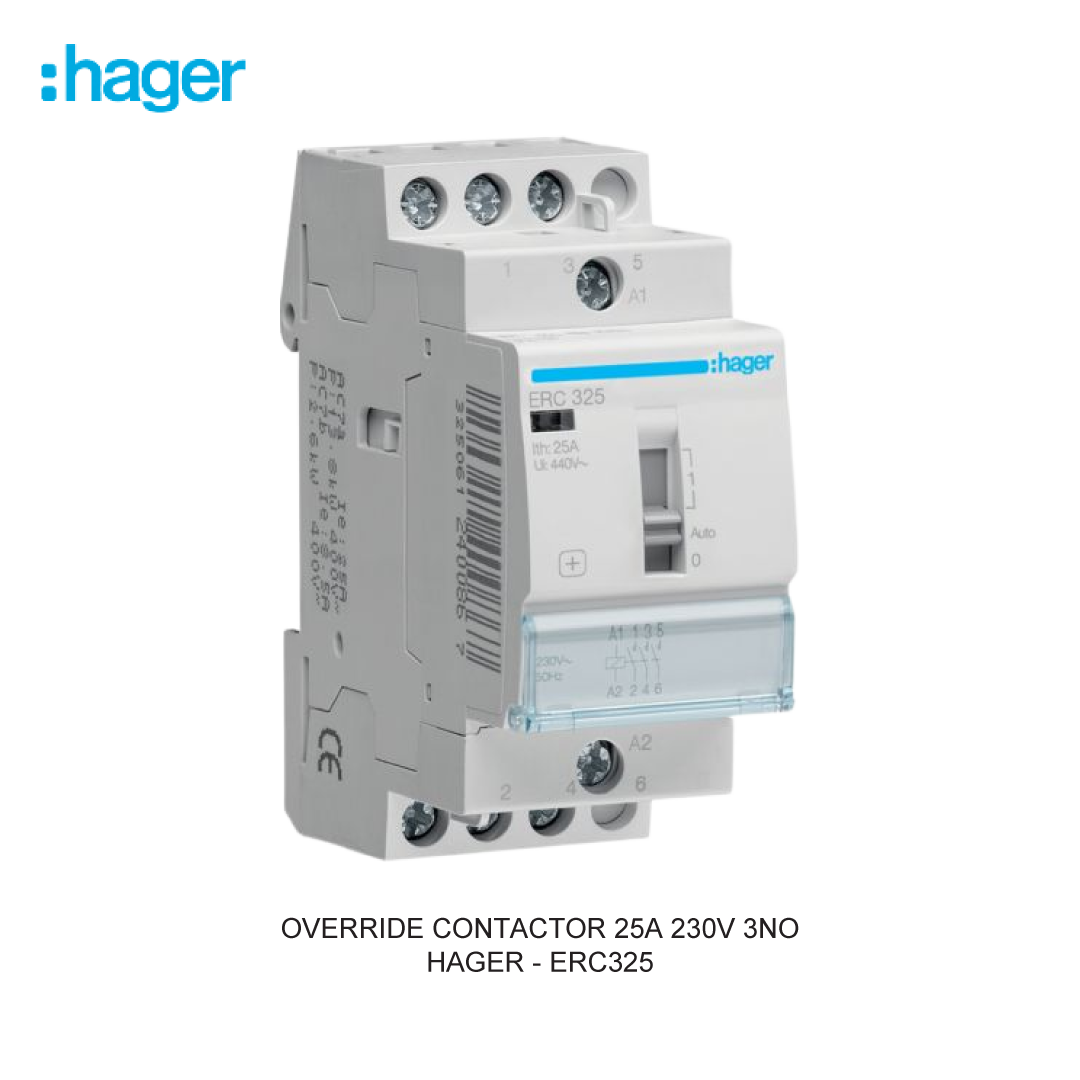 OVERRIDE CONTACTOR 25A 230V 3NO