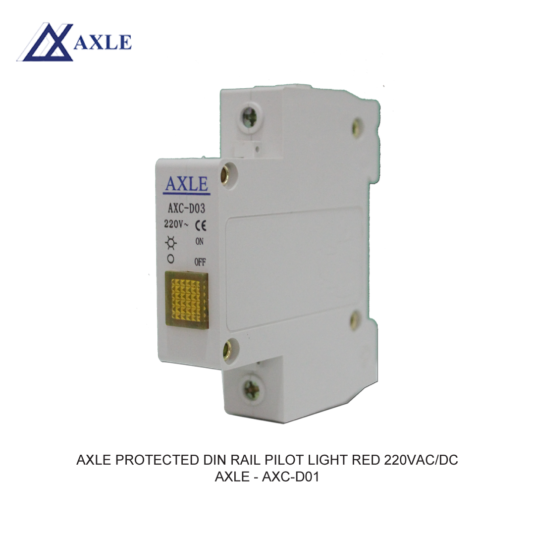 AXLE PROTECTED DIN RAIL PILOT LIGHT RED 220VAC/DC
