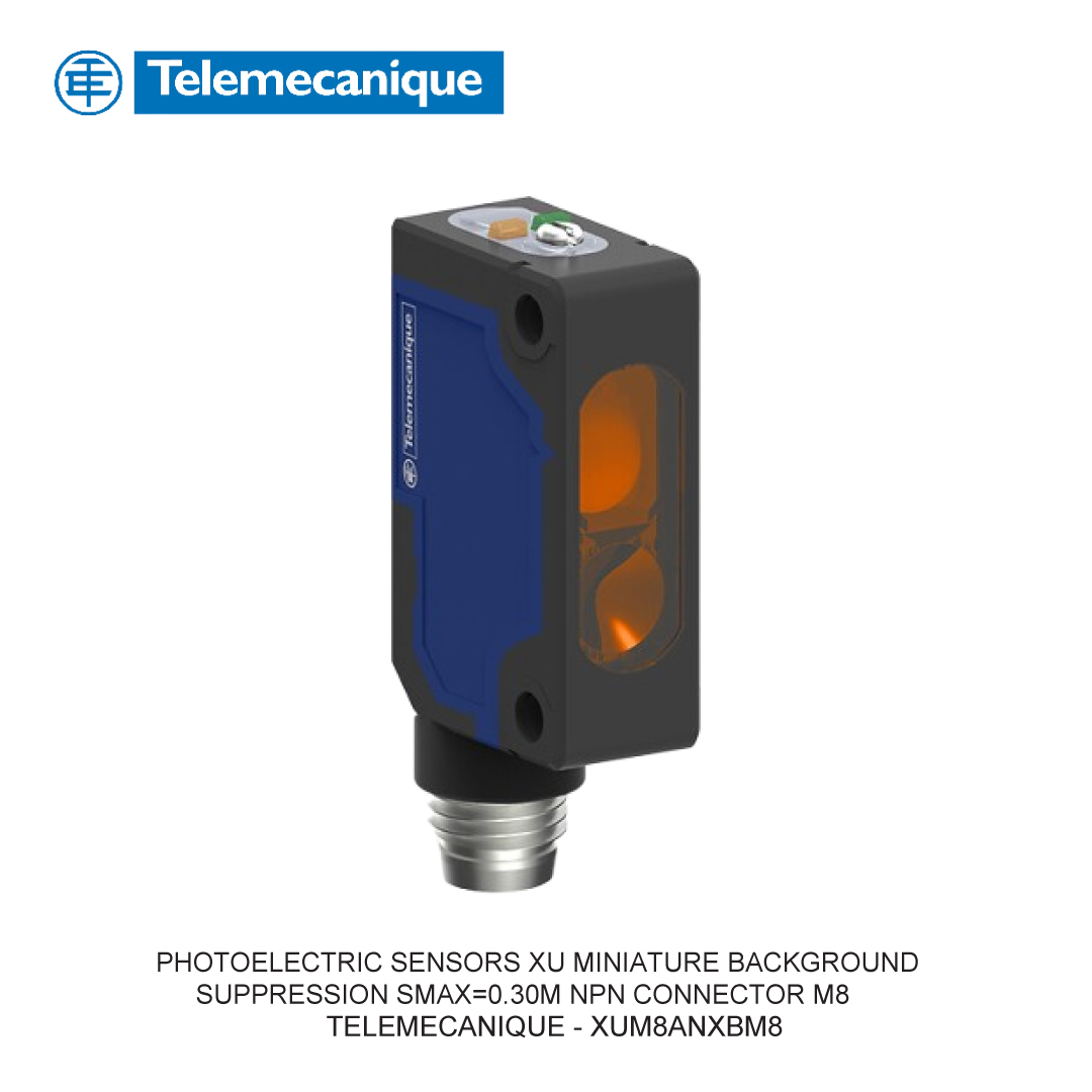 PHOTOELECTRIC SENSORS XU MINIATURE BACKGROUND SUPPRESSION SMAX=0.30M NPN CONNECTOR M8