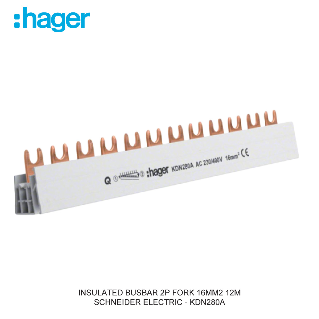 INSULATED BUSBAR 2P FORK 16MM2 12M