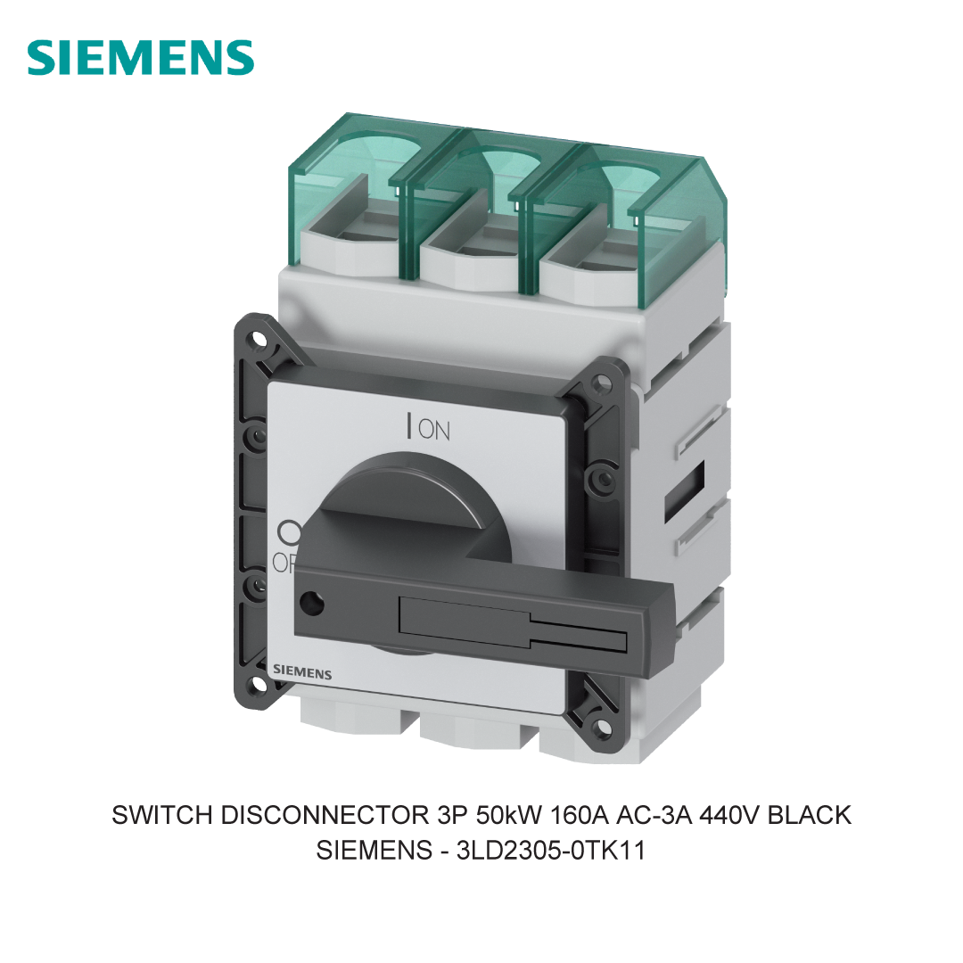 SWITCH DISCONNECTOR 3P 50kW 160A AC-3A 440V BLACK