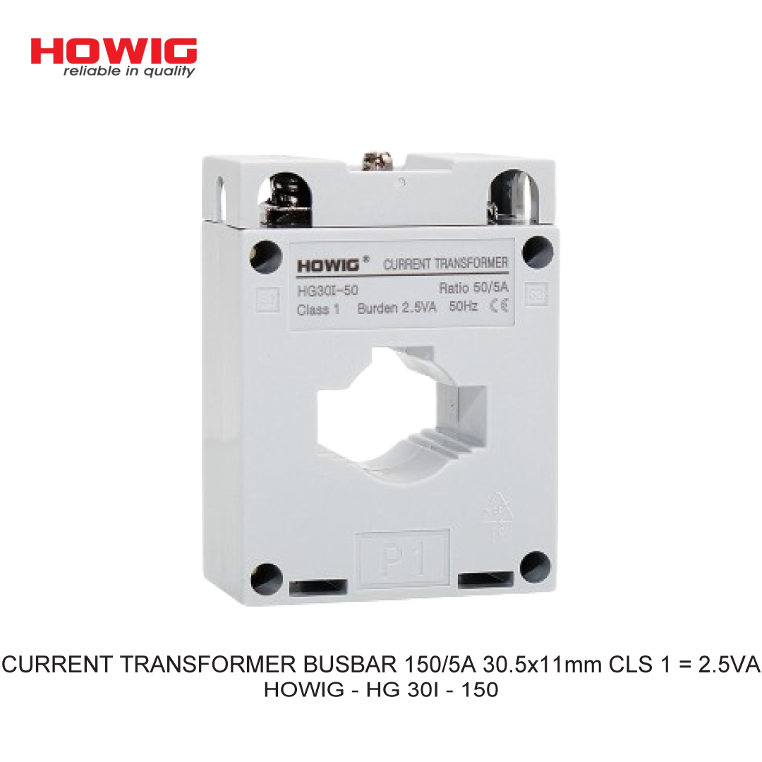 CURRENT TRANSFORMER BUSBAR 150/5A 30.5x11mm CLS 1 = 2.5VA