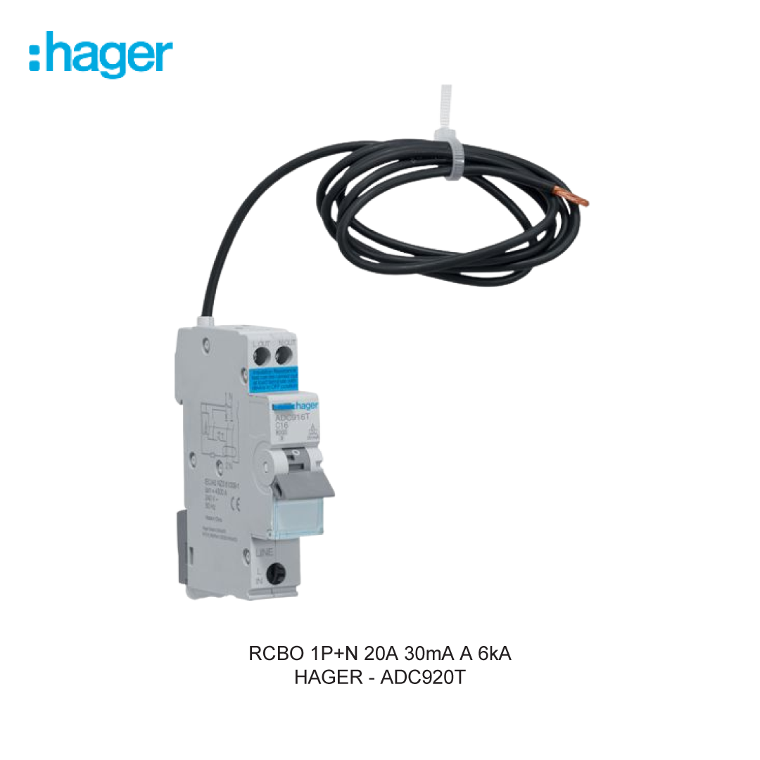 RCBO 1P+N 20A 30mA A 6kA