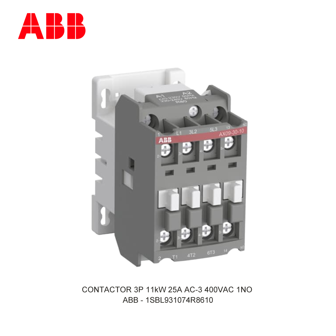 CONTACTOR 3P 11kW 25A AC-3 400-415V COIL 400VAC 1NO