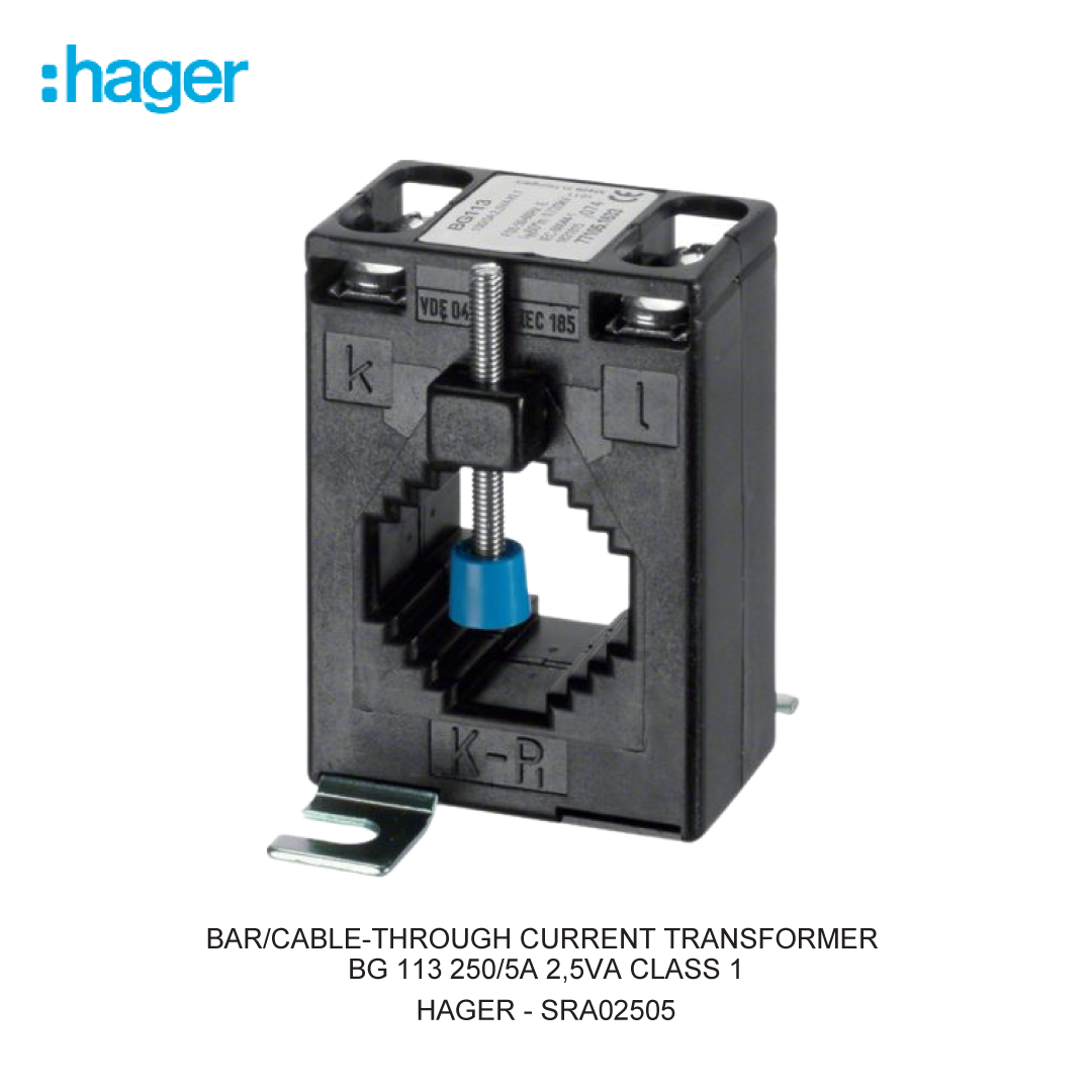 BAR/CABLE-THROUGH CURRENT TRANSFORMER BG 113 250/5A 2,5VA CLASS 1