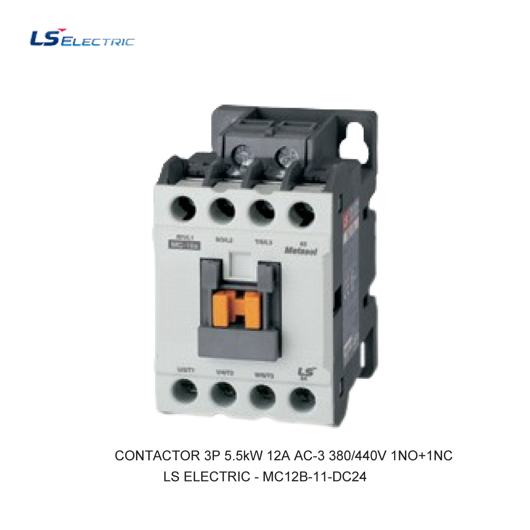 CONTACTOR 3P 5.5kW 12A AC-3 380/440V 1NO+1NC