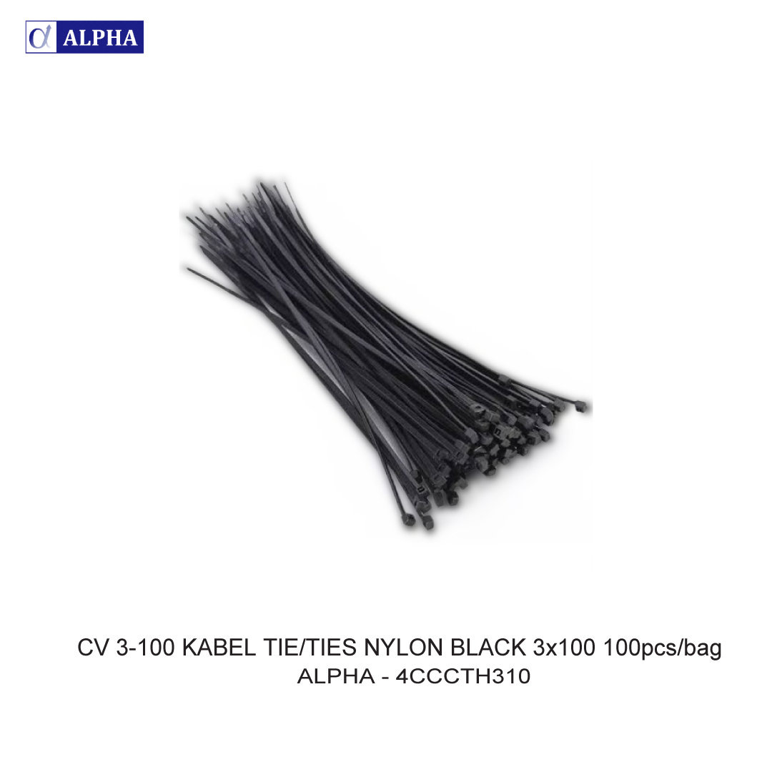 CV 3-100 CABLE TIE/TIES NYLON BLACK 3x100 100pcs/bag