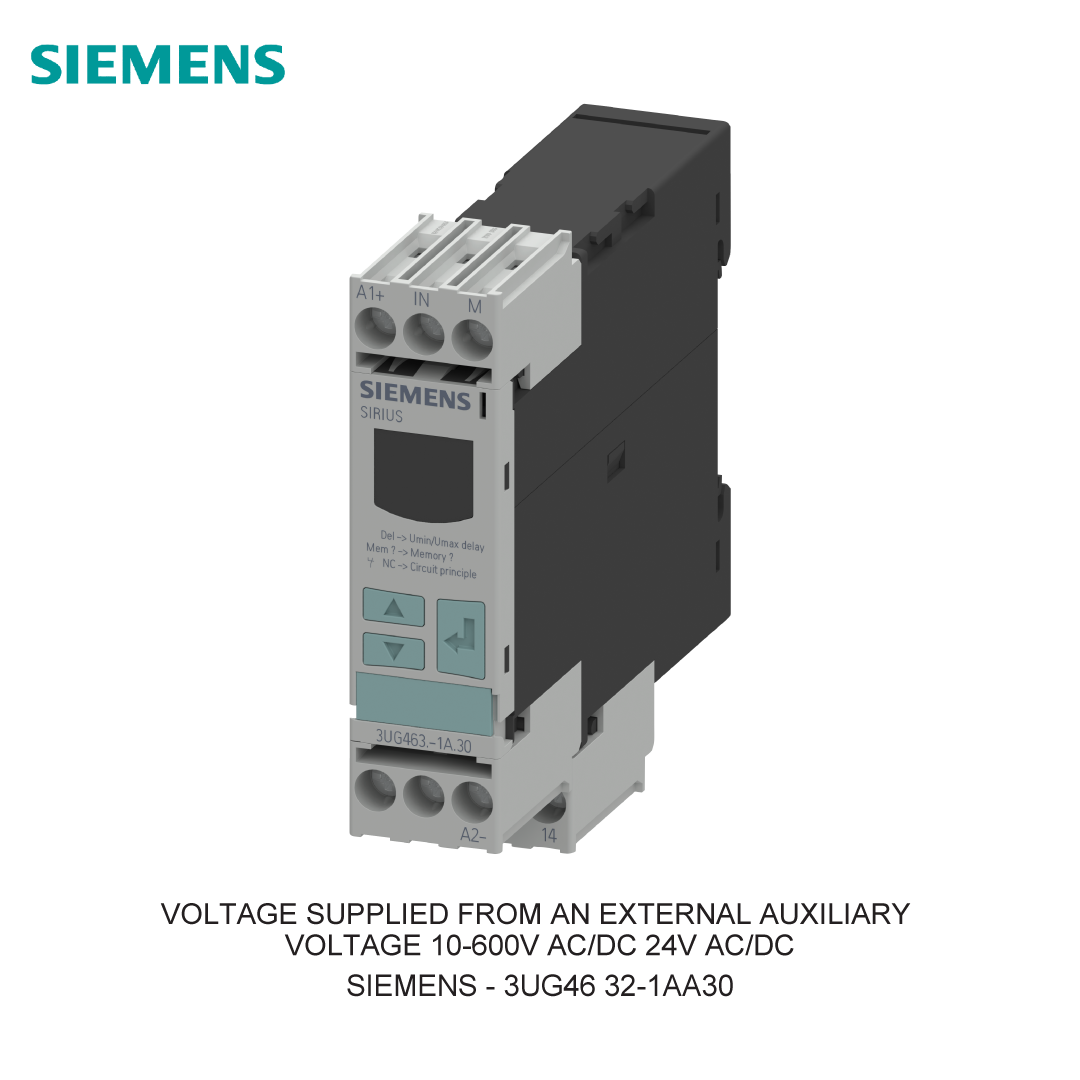VOLTAGE SUPPLIED FROM AN EXTERNAL AUXILIARY VOLTAGE 10-600V AC/DC 24V AC/DC