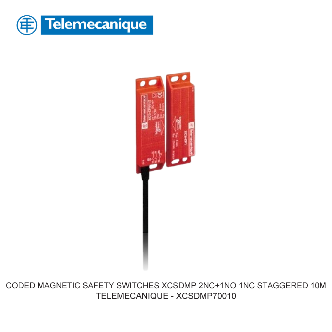 CODED MAGNETIC SAFETY SWITCHES XCSDMP 2NC+1NO 1NC STAGGERED 10M