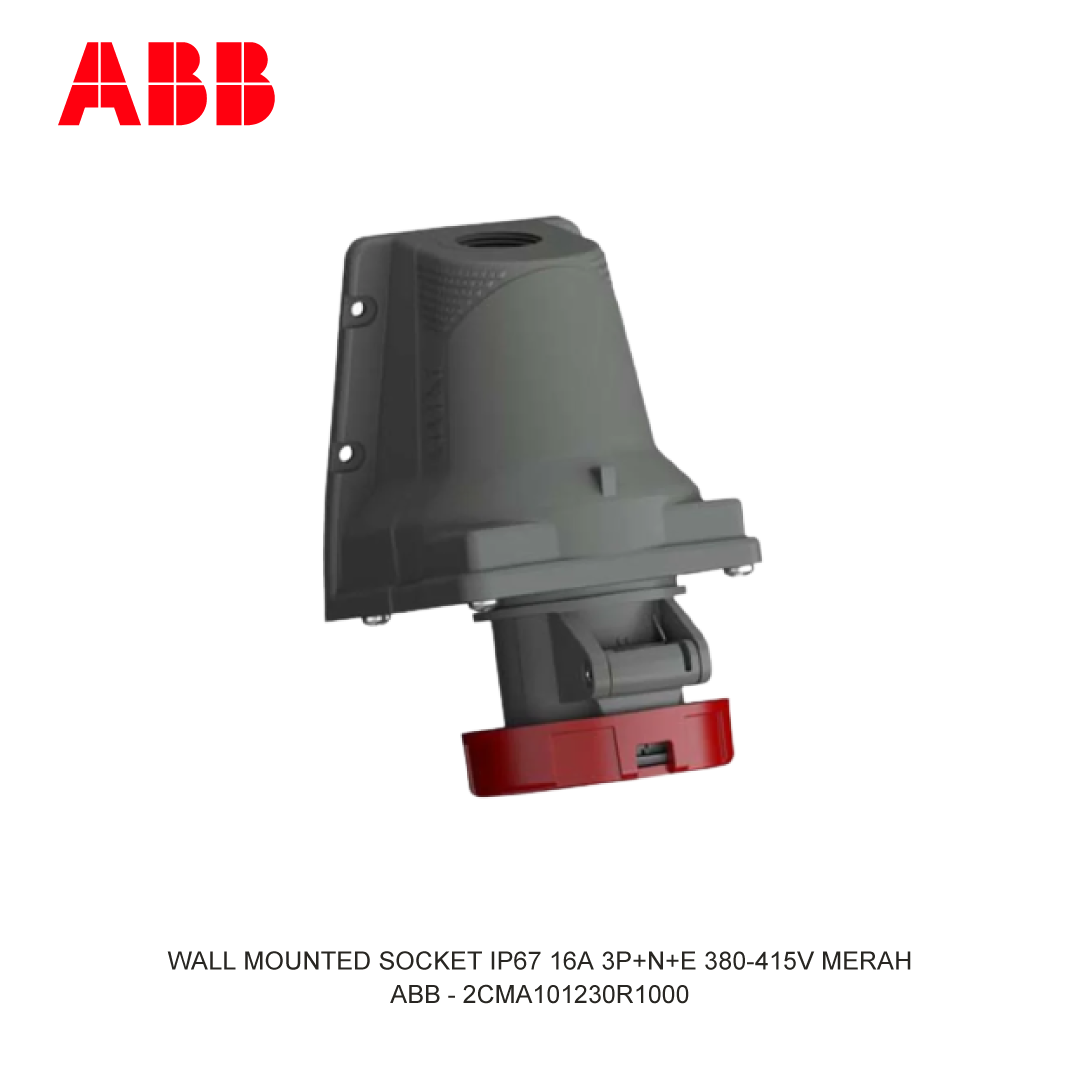 WALL MOUNTED SOCKET IP67 16A 3P+N+E 380-415V RED