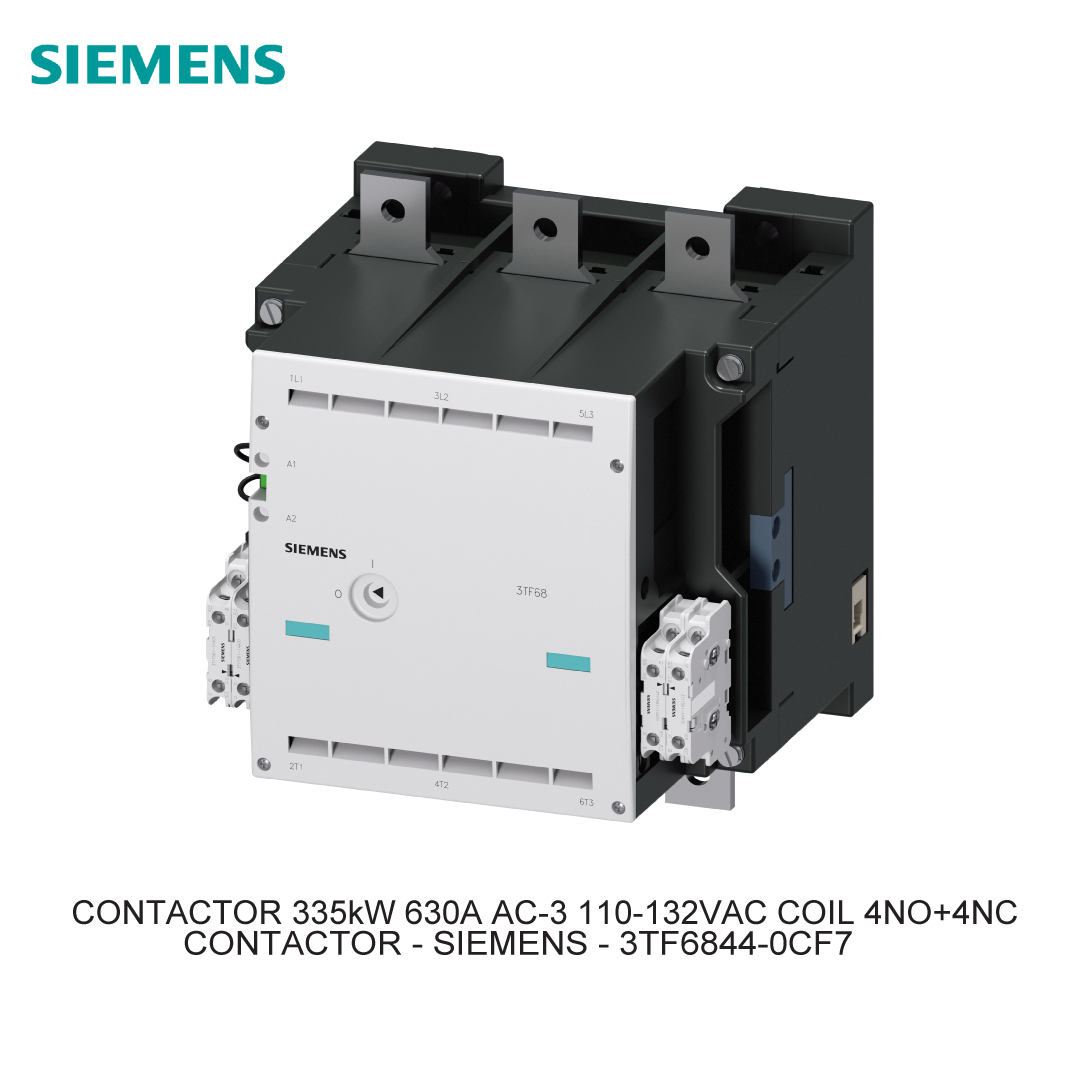CONTACTOR 335kW 630A AC-3 110-132VAC COIL 4NO+4NC