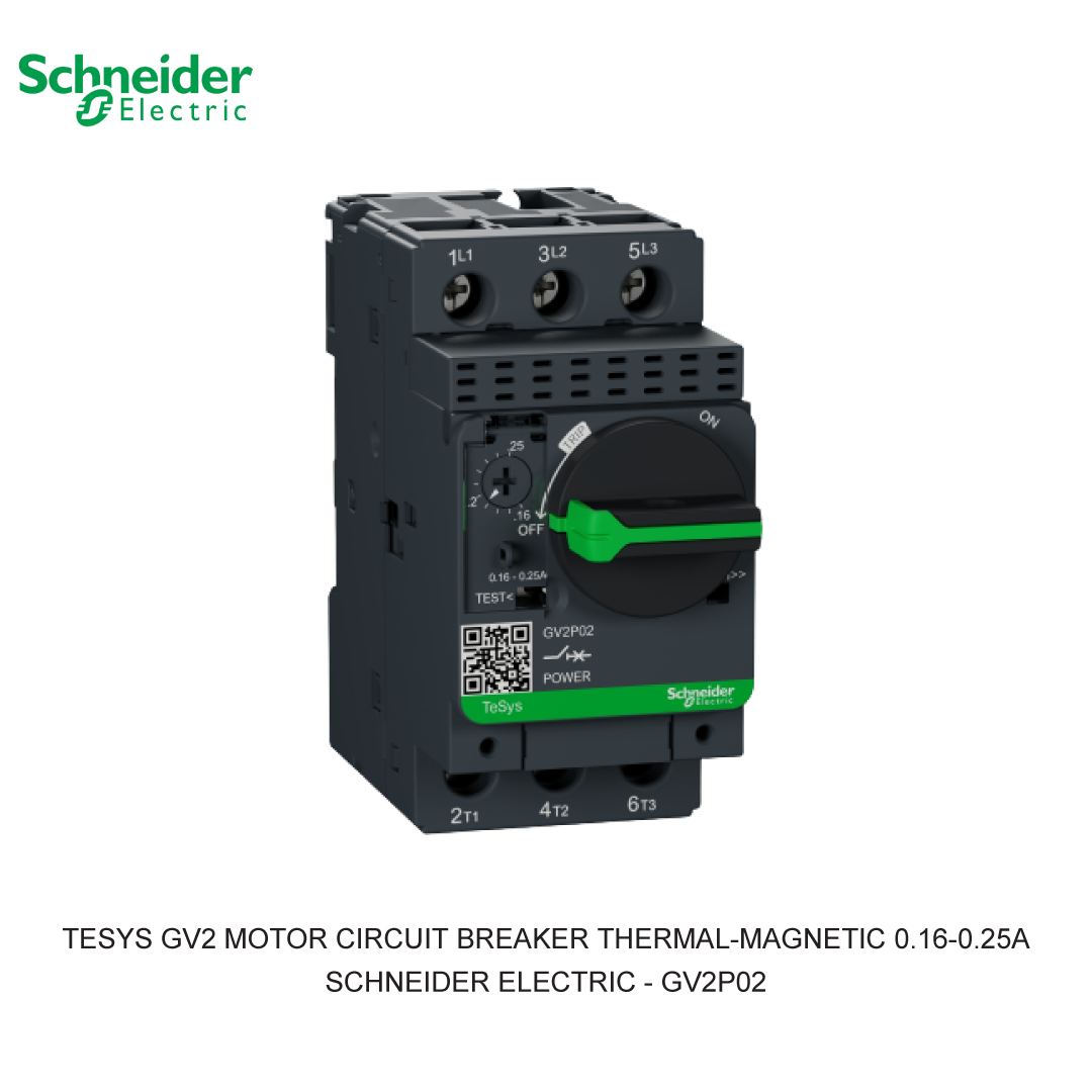 TESYS GV2 MOTOR CIRCUIT BREAKER THERMAL-MAGNETIC 0.16-0.25A