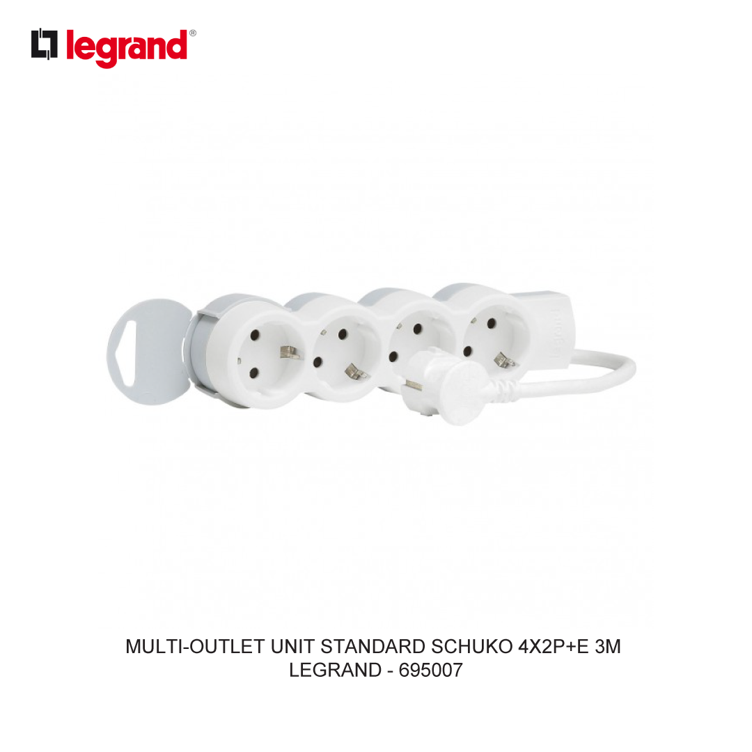 MULTI-OUTLET UNIT STANDARD SCHUKO 4X2P+E 3M