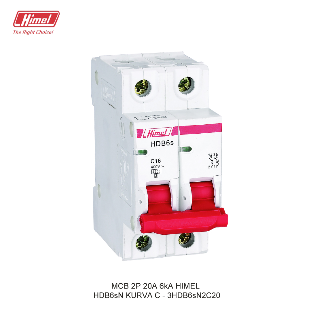 MCB HIMEL HDB6sN C 2P 20A 6kA