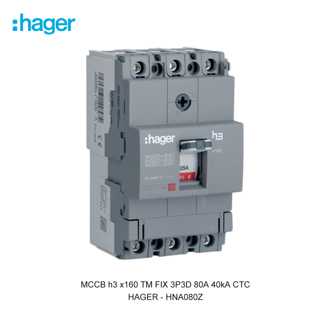 MCCB h3 x160 TM FIX 3P3D 80A 40kA CTC
