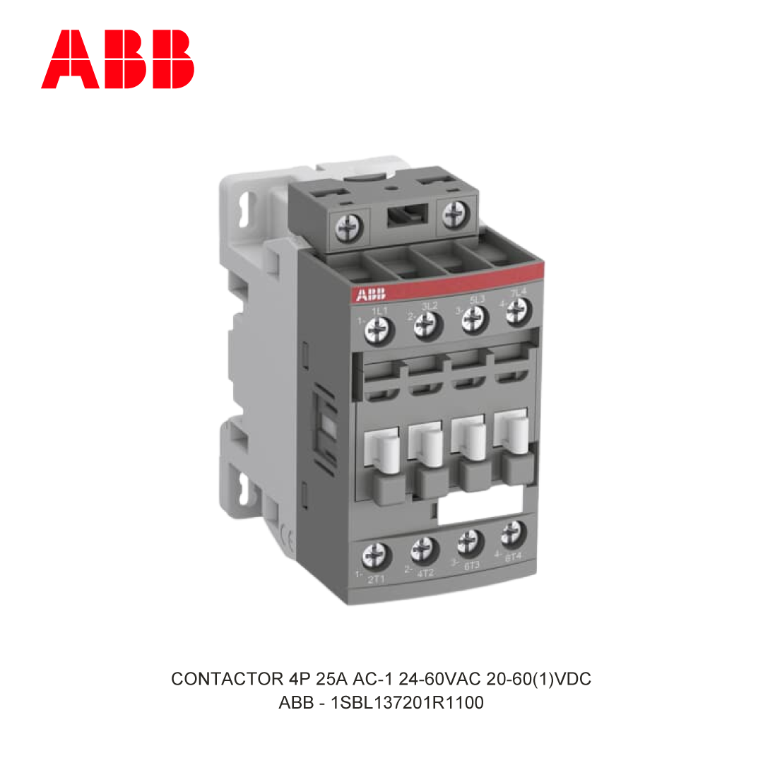 CONTACTOR 4P 25A AC-1 24-60VAC 20-60(1)VDC
