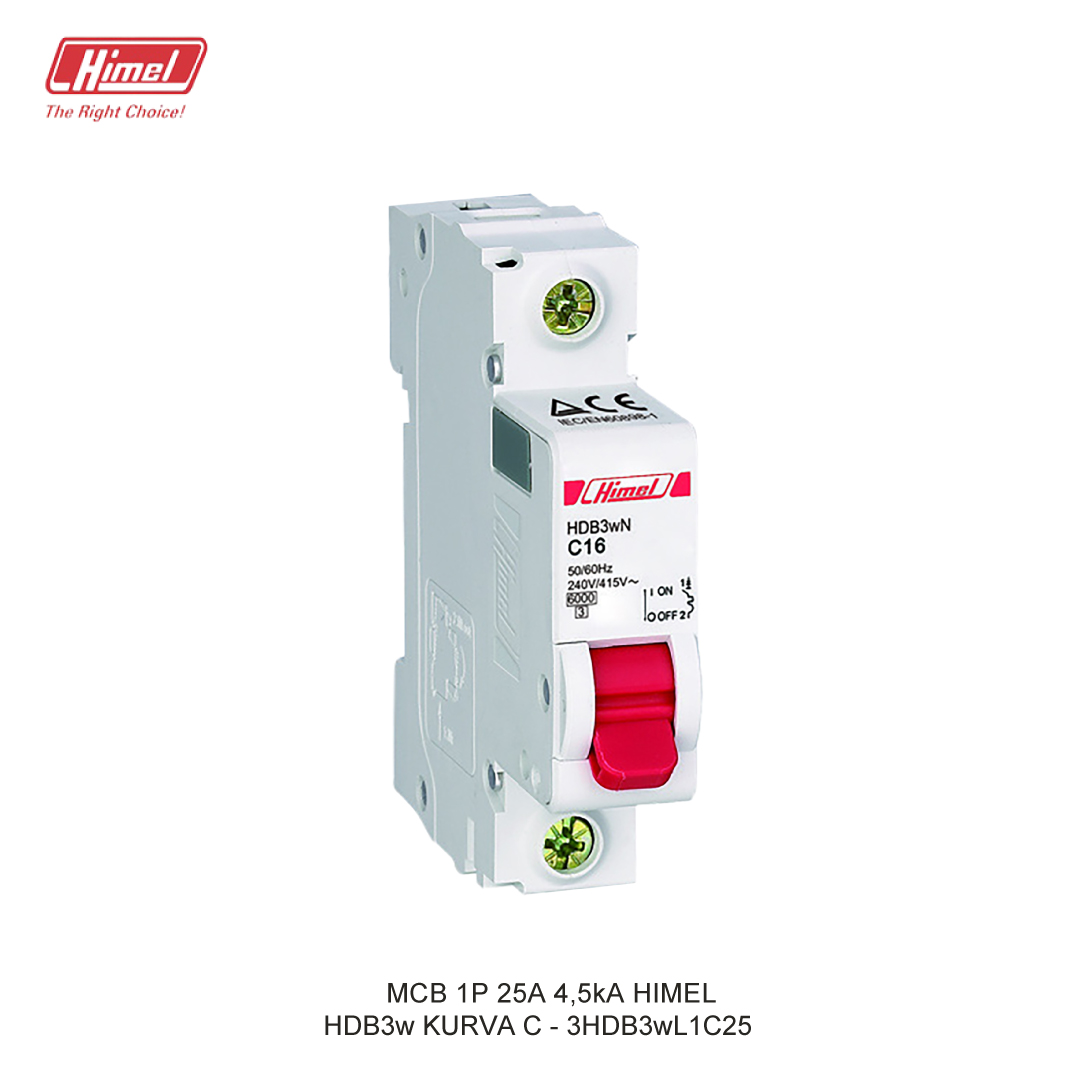 MCB HIMEL HDB3w C 1P 25A 4,5kA