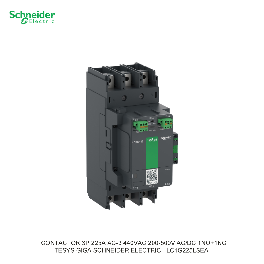 CONTACTOR 3P 225A AC-3 440VAC 200-500V AC/DC 1NO+1NC