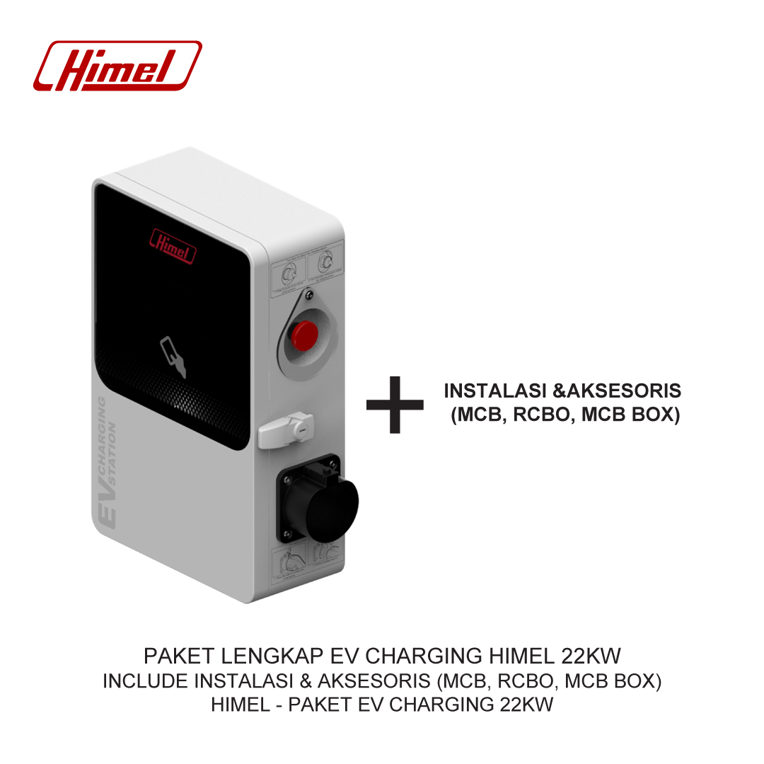 PAKET LENGKAP EV CHARGING HIMEL 22KW INCLUDE INSTALASI DAN AKSESORIS