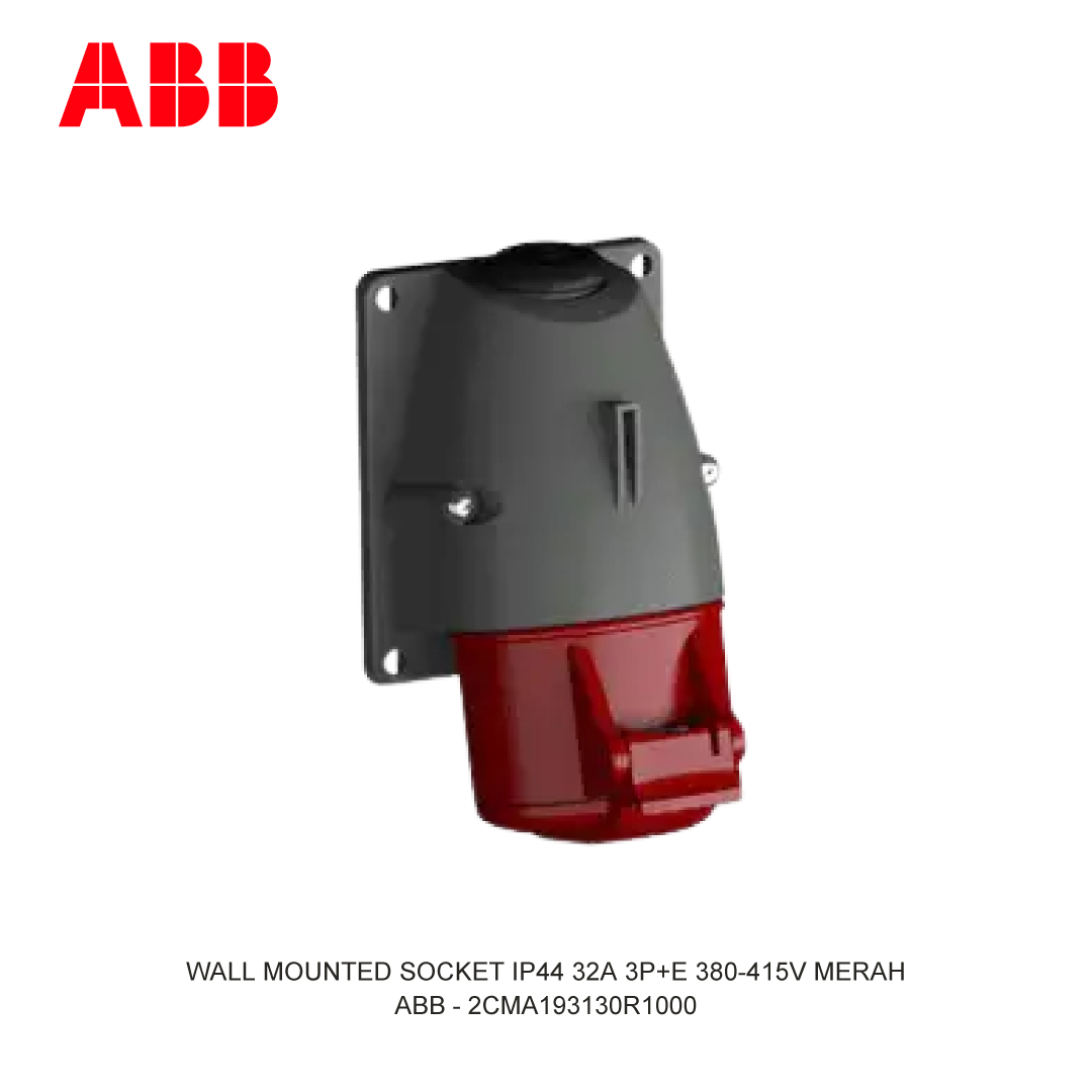 WALL MOUNTED SOCKET IP44 32A 3P+E 380-415V RED